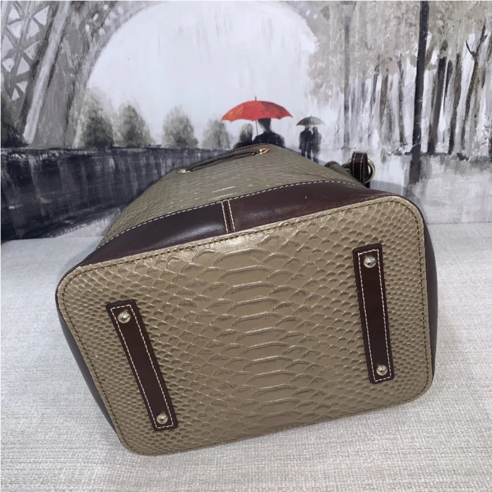 Dooney & Bourke Caldwell Python Drawstring Bag-Ta… - image 6